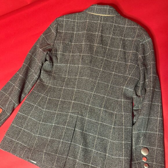 DIY Upcycled Plaid Blazer & Skirt Set – Mix-and-Match Vintage Pin Kit Included - Picture 7 of 13